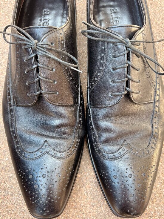 a. testoni |  Men\'s Wingtip Oxford Dress Shoes (Black) main image 6